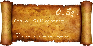 Ocskai Szilveszter névjegykártya